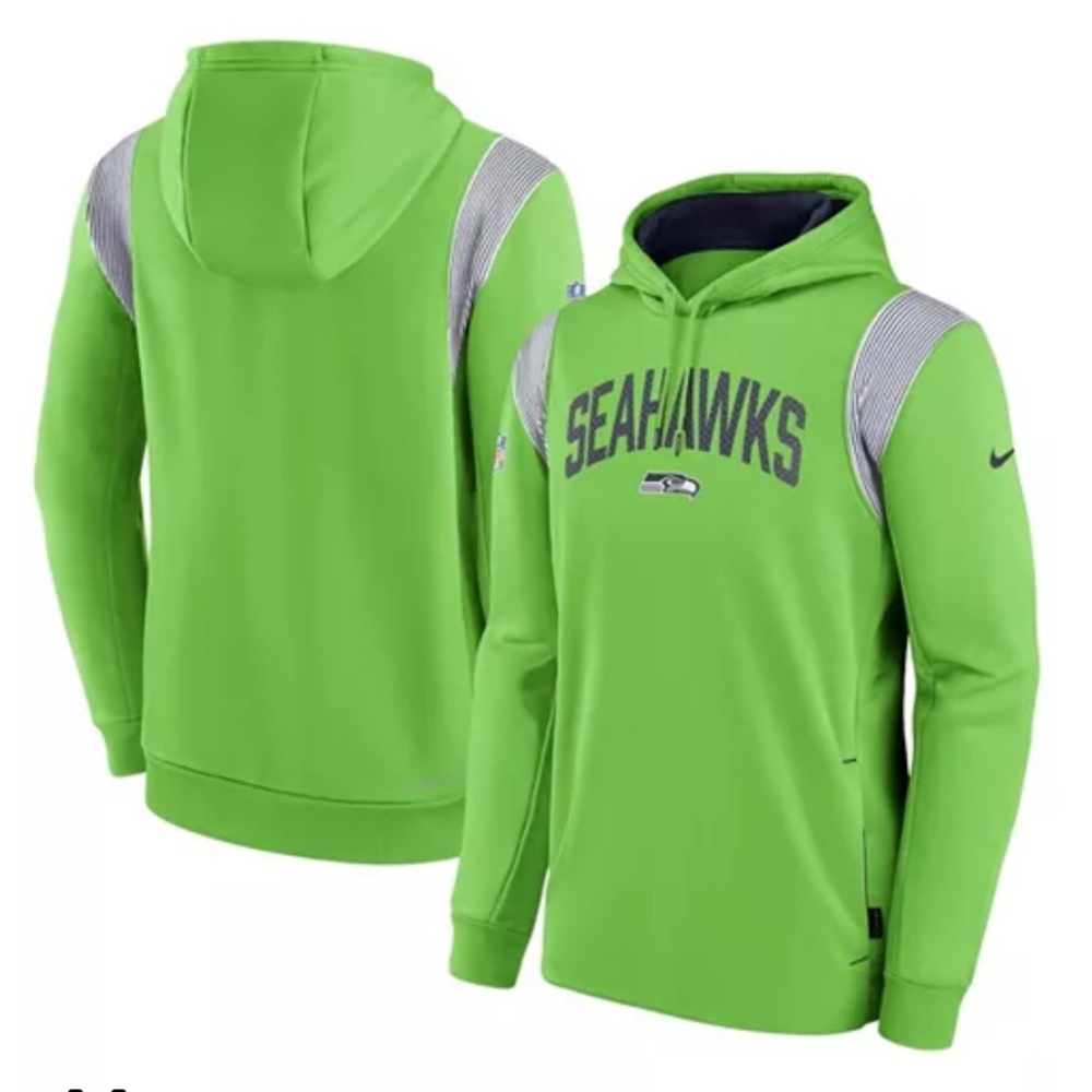 NWOT Nike Neon Green Seahawks Pullover Hoodie